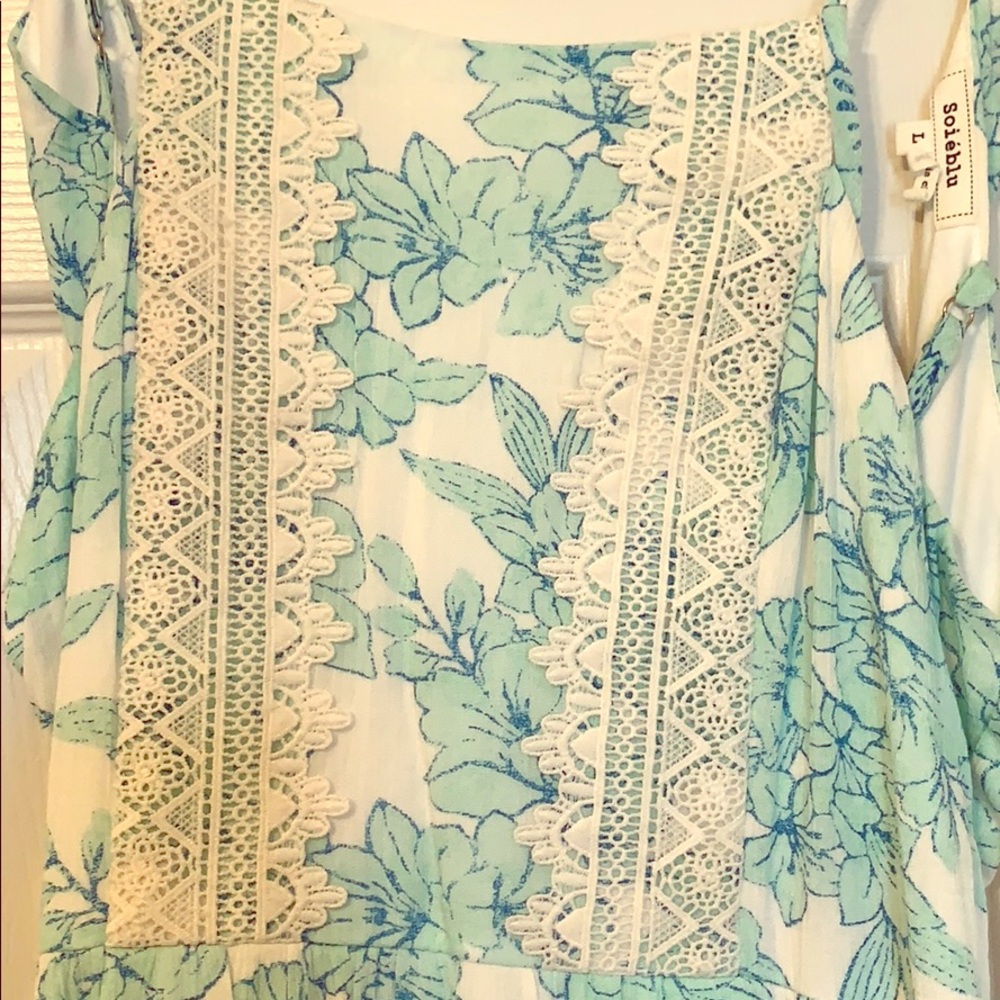 Teal/Blue Summer Maxi with Super Cute Low Back